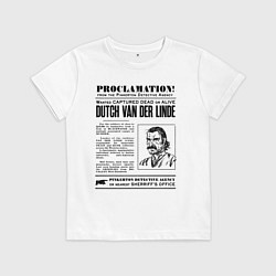 Футболка хлопковая детская RDR II: Proclamation, цвет: белый