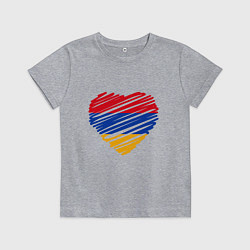 Футболка хлопковая детская Сердце Армении, цвет: меланж