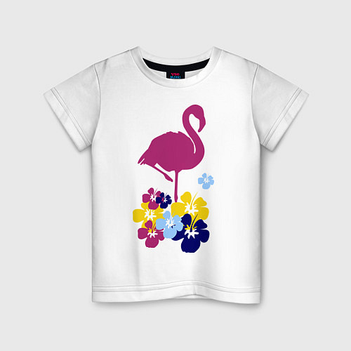 Детская футболка Фиолетовый фламинго / Белый – фото 1