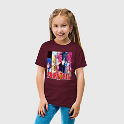 Футболка хлопковая детская Fairy Tail, цвет: меланж-бордовый — фото 2