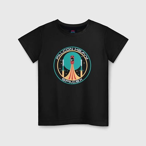 Детская футболка Falcon Heavy: SpaceX / Черный – фото 1