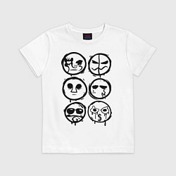 Футболка хлопковая детская HU Masks, цвет: белый