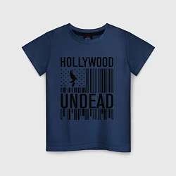 Футболка хлопковая детская Hollywood Undead: flag, цвет: тёмно-синий