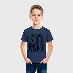 Футболка хлопковая детская Hollywood Undead: flag, цвет: тёмно-синий — фото 2