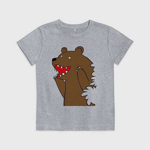 Детская футболка Медведь цензурный / Меланж – фото 1