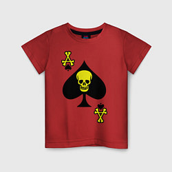 Детская футболка Туз пиковый с черепом
