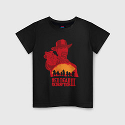 Футболка хлопковая детская Red Dead Redemption 2, цвет: черный