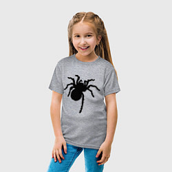 Футболка хлопковая детская Черный паук, цвет: меланж — фото 2