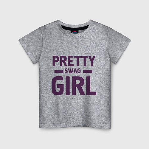 Детская футболка Pretty SWAG Girl / Меланж – фото 1