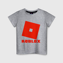 Футболка хлопковая детская Roblox Logo, цвет: меланж