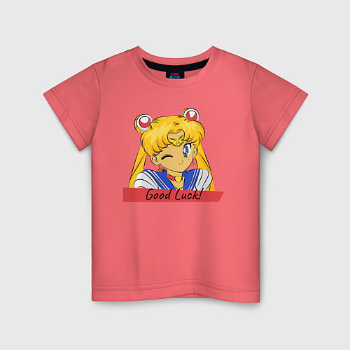 Детская футболка Sailor Moon Good Luck / Коралловый – фото 1