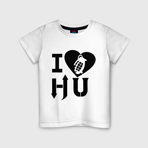 Детская футболка I love HU / Белый – фото 1