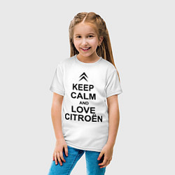 Футболка хлопковая детская Keep Calm & Love Сitroen, цвет: белый — фото 2