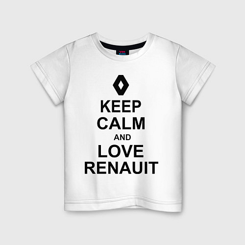 Детская футболка Keep Calm & Love Renauit / Белый – фото 1