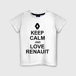 Футболка хлопковая детская Keep Calm & Love Renauit, цвет: белый