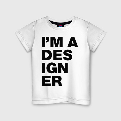 Детская футболка I am a designer / Белый – фото 1