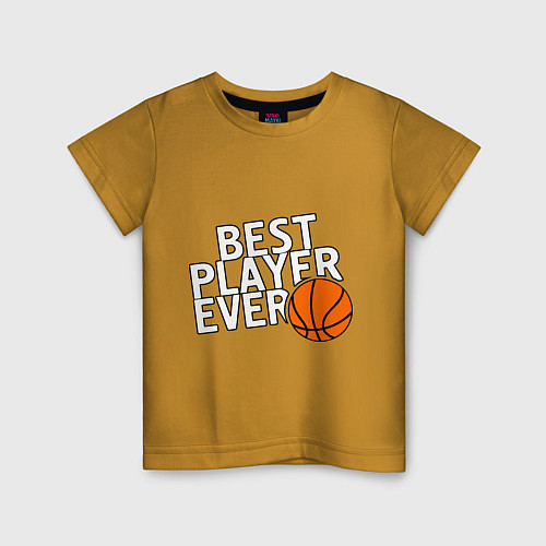 Детская футболка Best player ever.(Лучший игрок всех времен) / Горчичный – фото 1