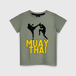 Футболка хлопковая детская Muay Thai, цвет: авокадо