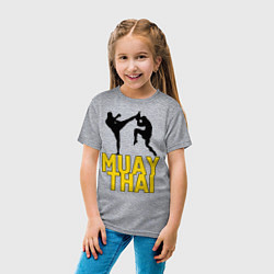 Футболка хлопковая детская Muay Thai, цвет: меланж — фото 2