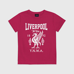 Футболка хлопковая детская Liverpool YNWA, цвет: маджента