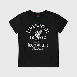 Футболка хлопковая детская Liverpool: Football Club, цвет: черный