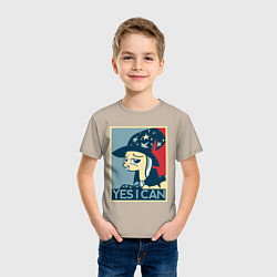 Футболка хлопковая детская MLP: Yes I Can, цвет: миндальный — фото 2