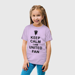 Футболка хлопковая детская Keep Calm & United fan, цвет: лаванда — фото 2