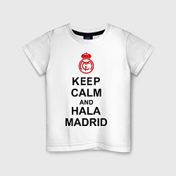 Футболка хлопковая детская Keep Calm & Hala Madrid, цвет: белый