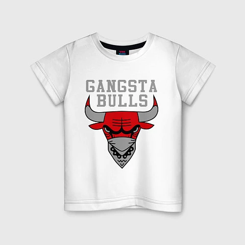 Детская футболка Gangsta Bulls / Белый – фото 1