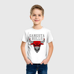 Футболка хлопковая детская Gangsta Bulls, цвет: белый — фото 2
