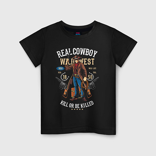 Детская футболка Real Cowboy / Черный – фото 1