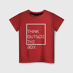 Футболка хлопковая детская Think outside the box, цвет: красный