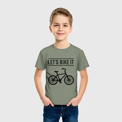 Футболка хлопковая детская Lets bike it, цвет: авокадо — фото 2