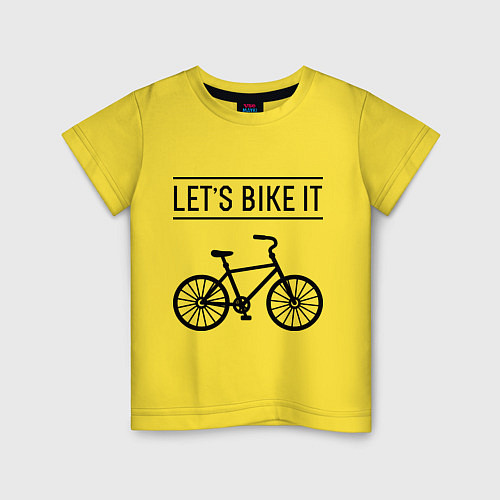 Детская футболка Lets bike it / Желтый – фото 1