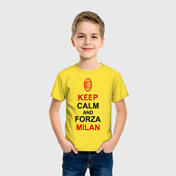 Футболка хлопковая детская Keep Calm & Forza Milan, цвет: желтый — фото 2