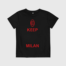 Футболка хлопковая детская Keep Calm & Forza Milan, цвет: черный