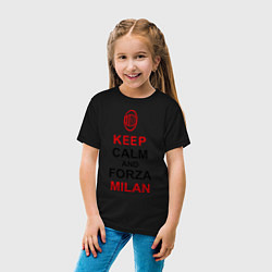 Футболка хлопковая детская Keep Calm & Forza Milan, цвет: черный — фото 2