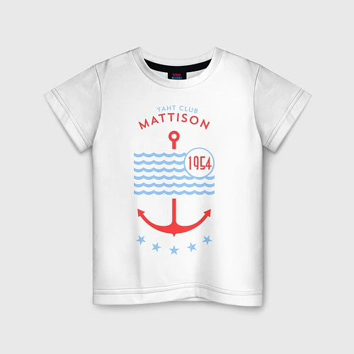 Детская футболка MATTISON яхт-клуб / Белый – фото 1
