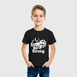 Футболка хлопковая детская Be Strong цвета черный — фото 2
