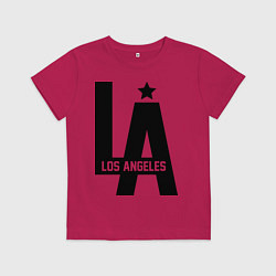 Футболка хлопковая детская Los Angeles Star, цвет: маджента