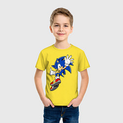 Футболка хлопковая детская Sonic, цвет: желтый — фото 2