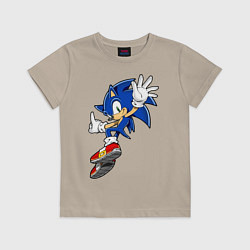 Футболка хлопковая детская Sonic, цвет: миндальный