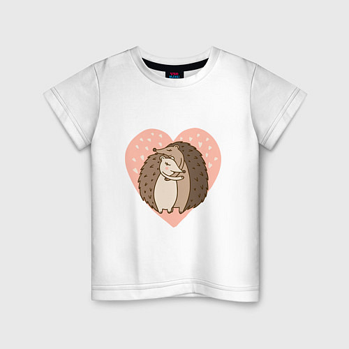 Детская футболка Влюбленные ёжики / Белый – фото 1