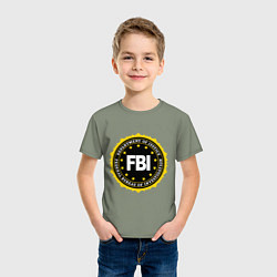 Футболка хлопковая детская FBI Departament, цвет: авокадо — фото 2