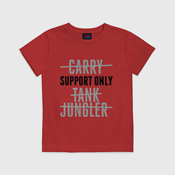 Футболка хлопковая детская Support only, цвет: красный