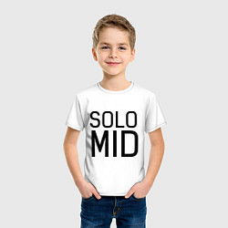 Футболка хлопковая детская Solo mid, цвет: белый — фото 2