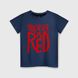 Футболка хлопковая детская Manchester is Red, цвет: тёмно-синий