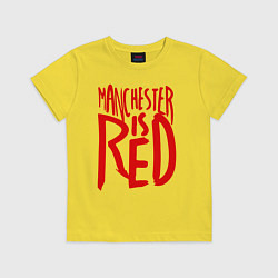 Футболка хлопковая детская Manchester is Red, цвет: желтый
