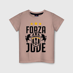 Футболка хлопковая детская Forza Juve, цвет: пыльно-розовый