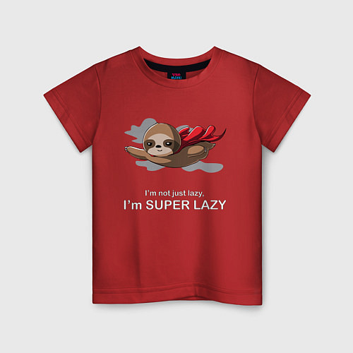 Детская футболка I'm Super Lazy / Красный – фото 1